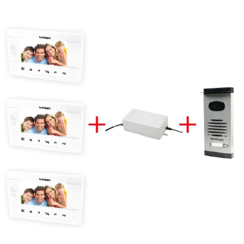 SWORDER 4.3” Renkli Dokunmatik LCD Görüntülü Villa Kitler (Üçlü)